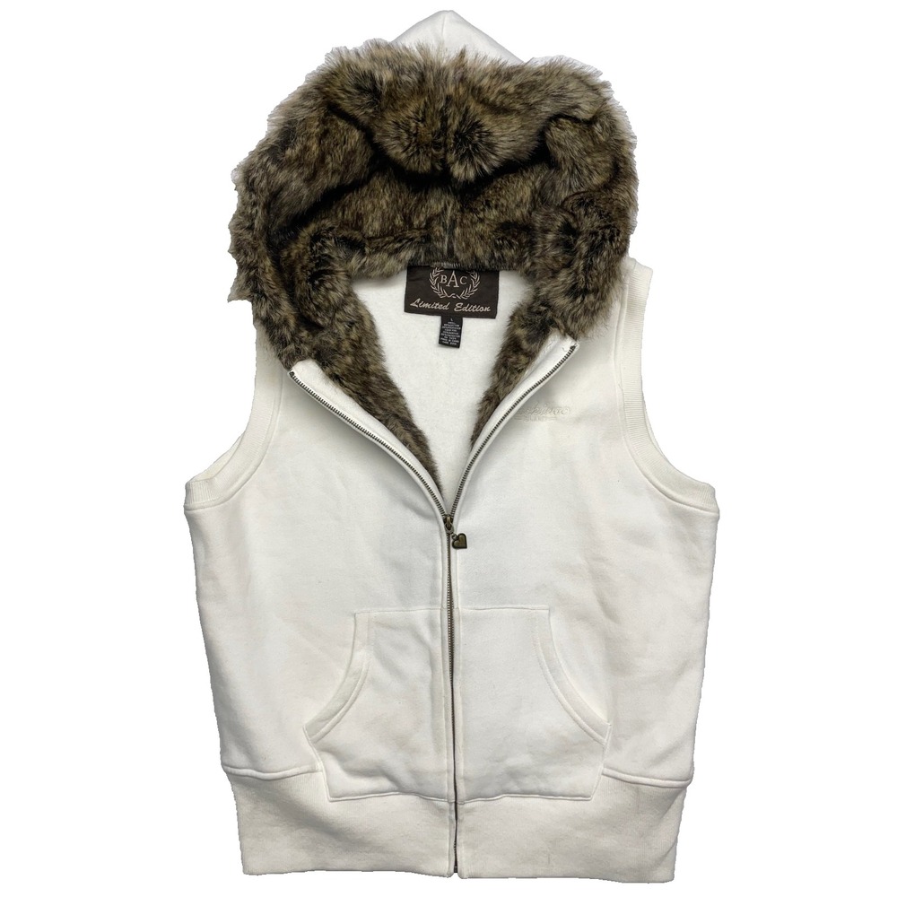 BAC Vest Faux Fur Lined Hat Large Extremely Soft Mackinaw Island Embroidered
